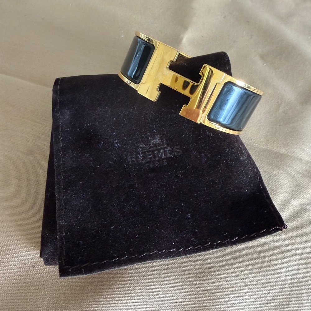 Hermes Gold and Black Bracelet